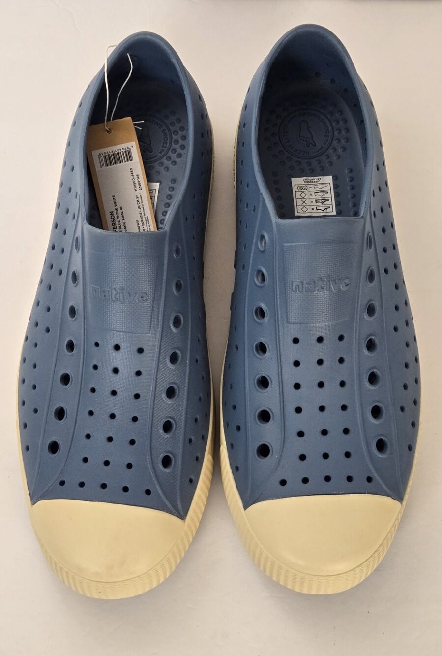NATIVE Jefferson Slip on Rubber Water Boat Shoes Oasis Blue US Size M9 / W11 NWT